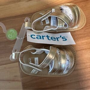 Carter's Metallic Gold Baby Walker Sandals
